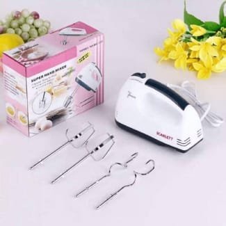 Electric Egg Beater 7 Speed | Hand Mixer Machine For Baking | Cake Beater, Cream, Butter Mixer | Stainless Steel Beaters & Dough Hooks | 180W